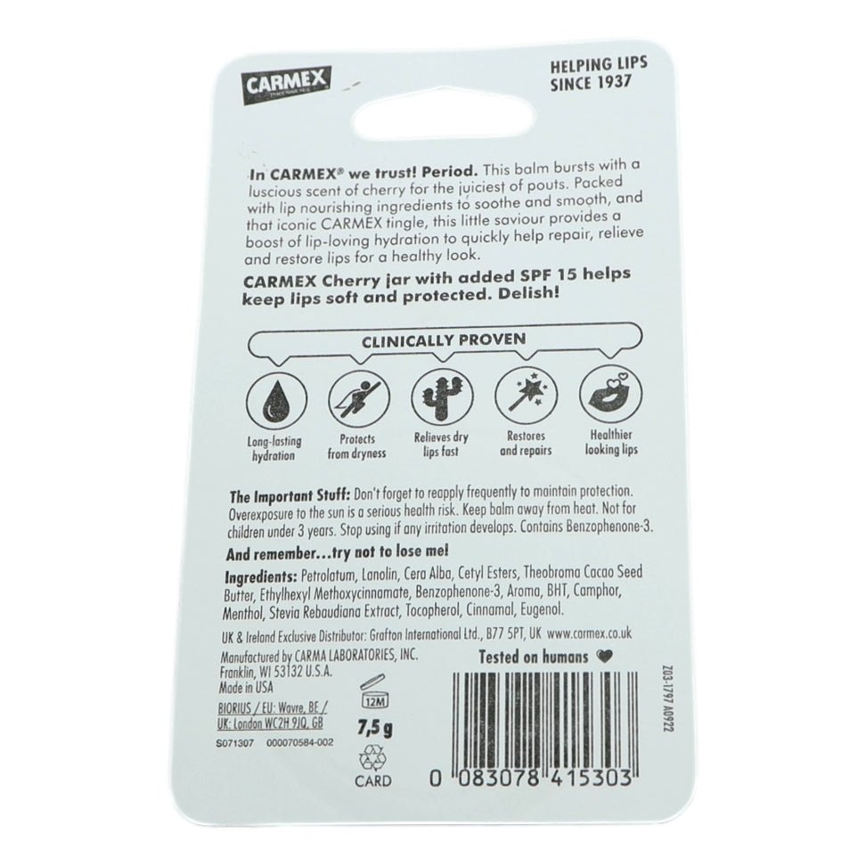 Carmex Lip Balm 7.5g Cherry Pot