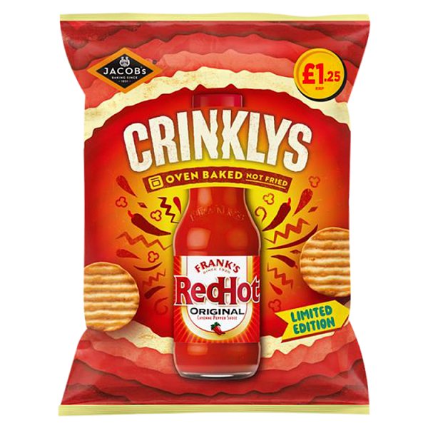 Jacobs Crinklys Franks Red Hot pm £1.25