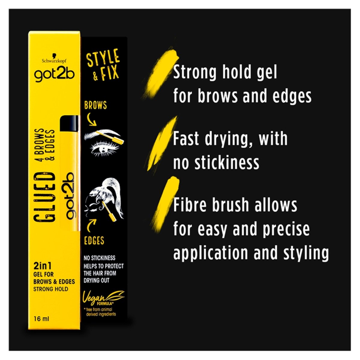 Got2B Glued 4 Brows & Edges 2 In1 Gel 16ml (2x6)
