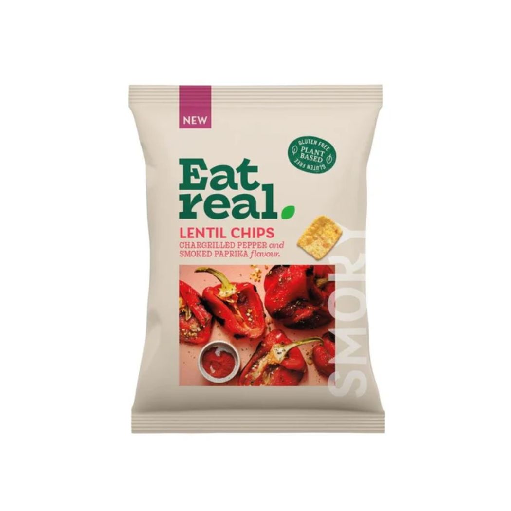 Eat Real Lentil Chips Chargrilled Red Pepper