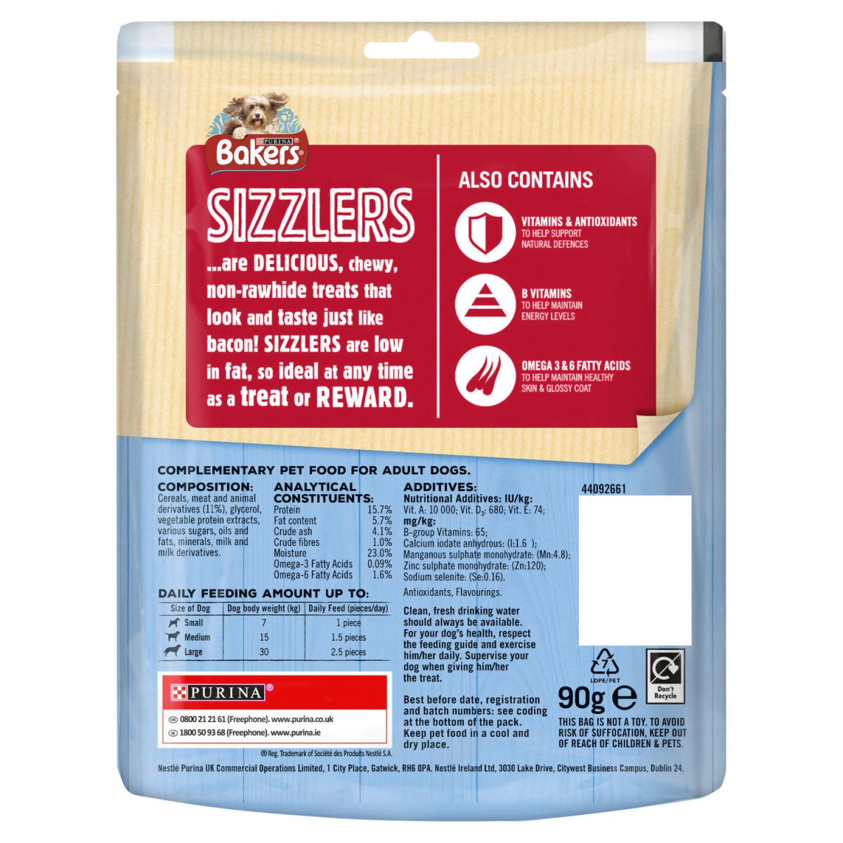 Bakers Treats 90g Bacon Sizzler