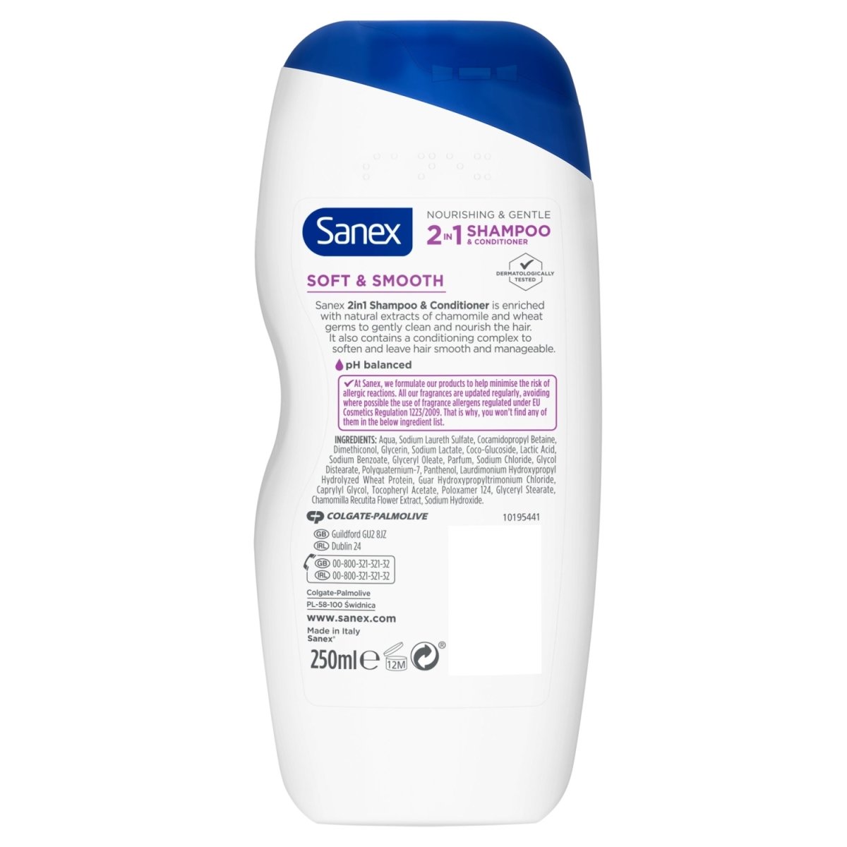Sanex Shampoo 250ml 2in1