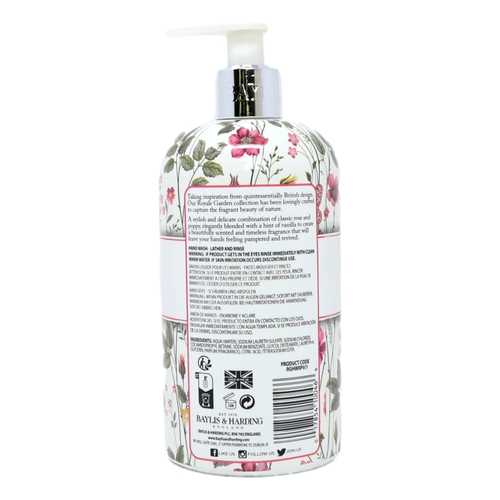 Baylis & Harding Handwash 500ml Royale Garden Rose Poppy & Vanilla