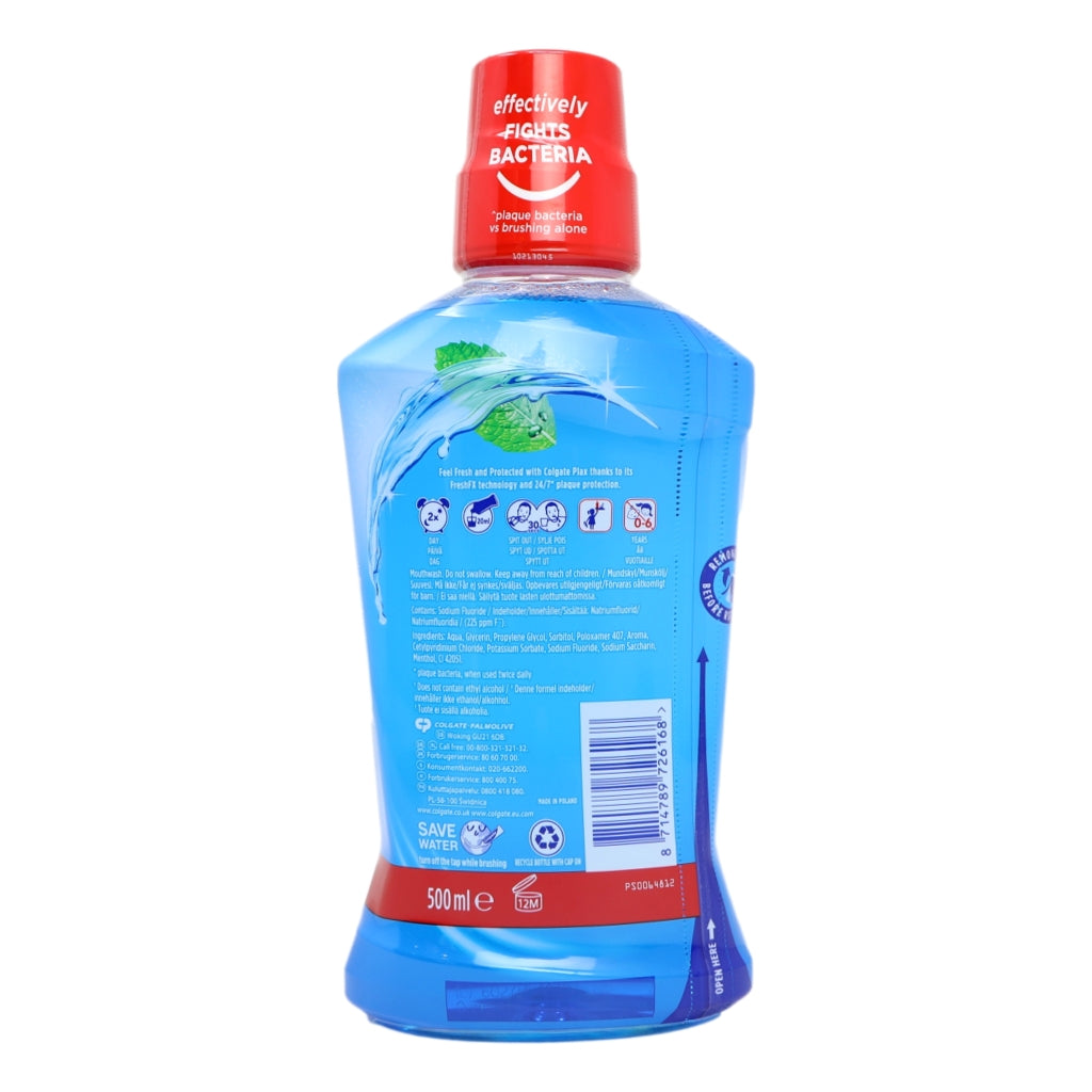 Colgate Mouth Rinse Plax 500ml Cool Mint Blue