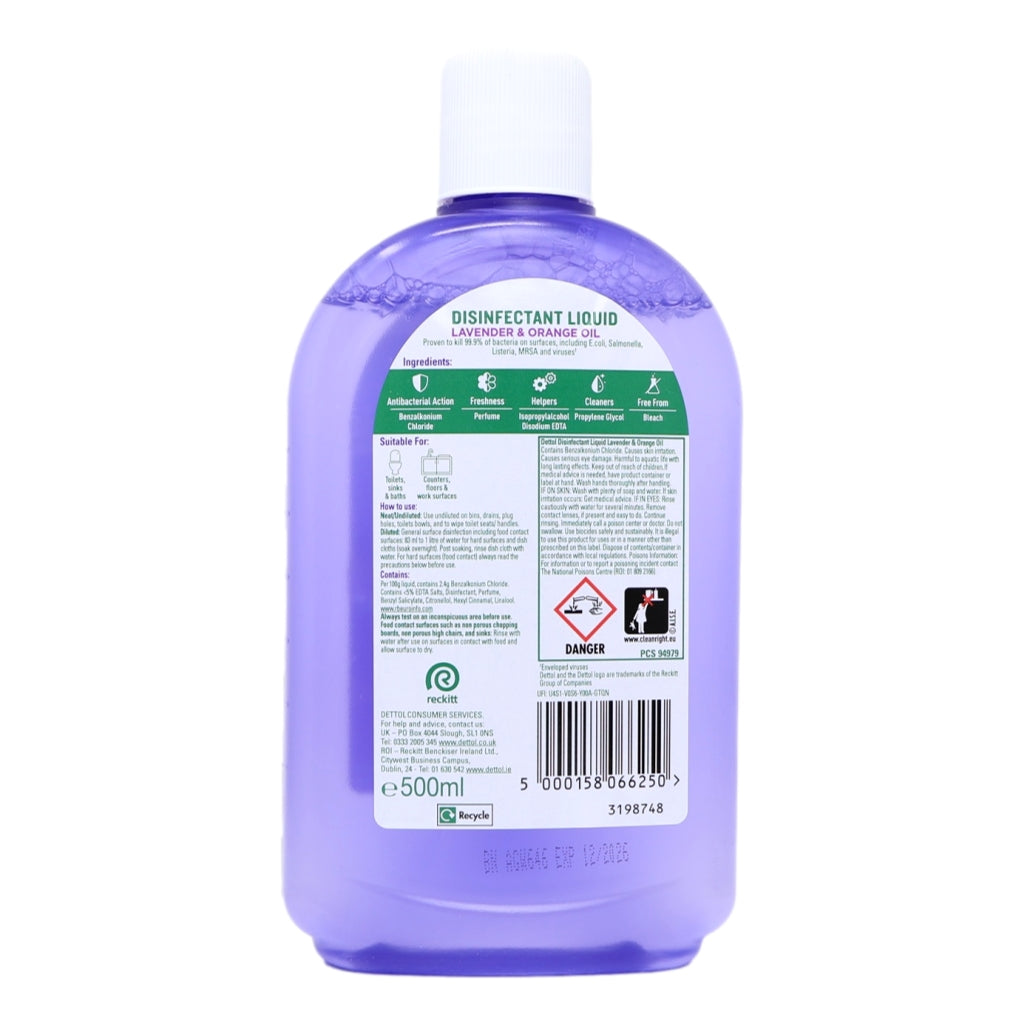 Dettol Disinfectant Liquid 500ml Lavender & Orange