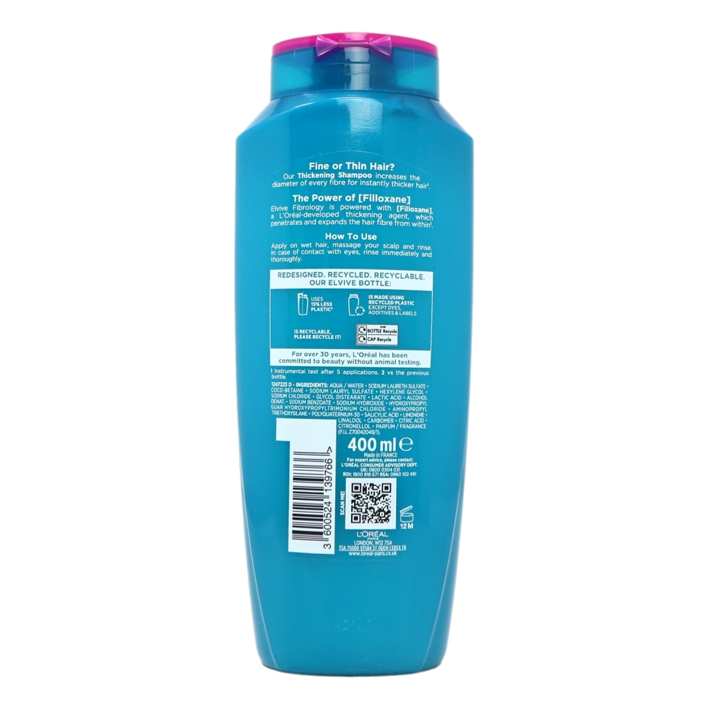L'Oreal Elvive Shampoo 400ml Fibrology