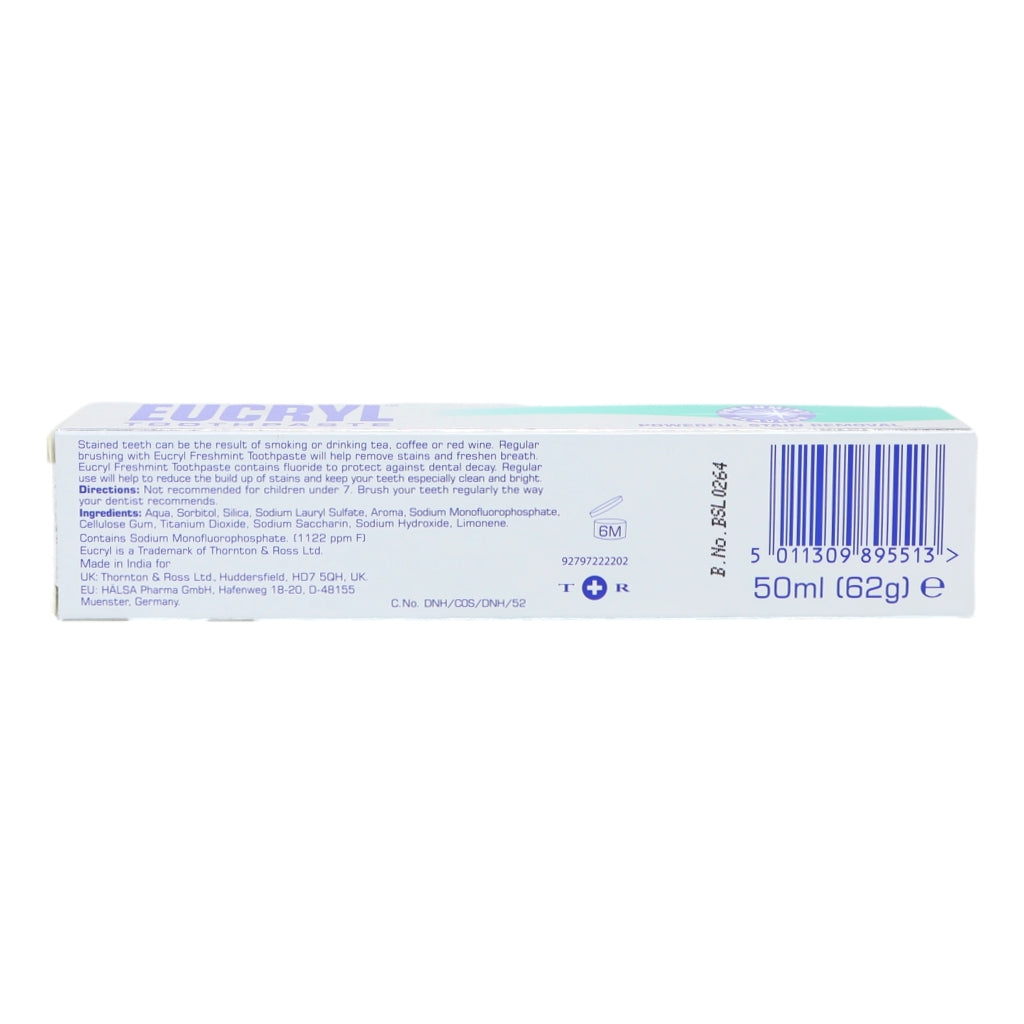 Eucryl Toothpaste 50ml Freshmint