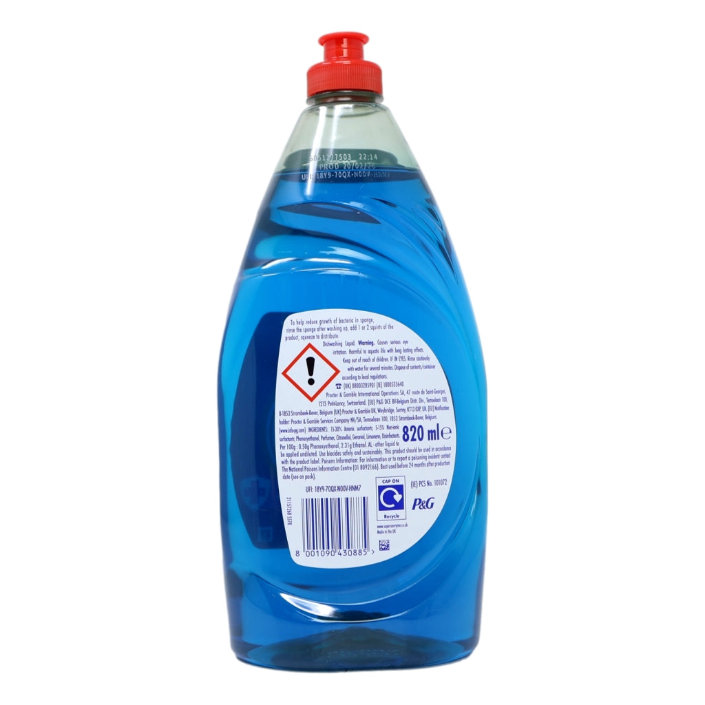 Fairy HDW Platinum Quick Wash 820ml Anti-Bacterial
