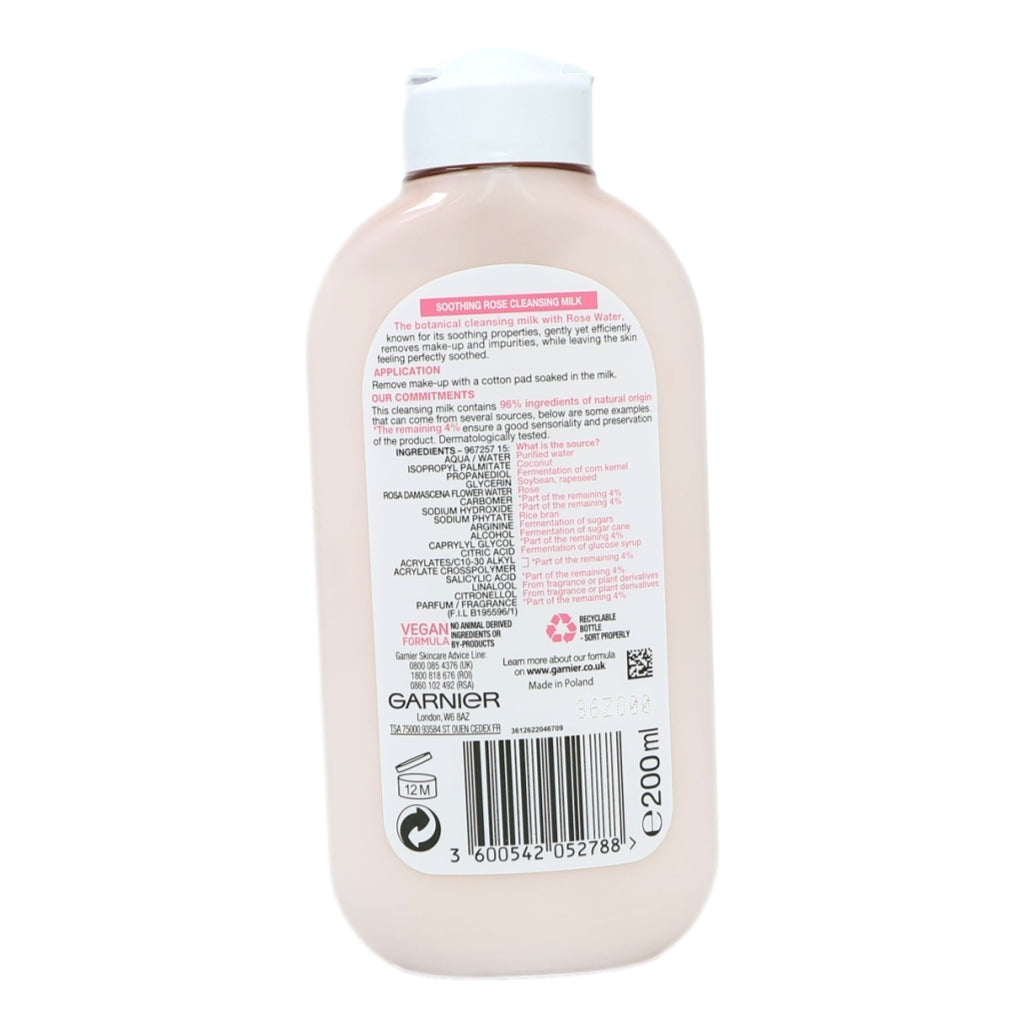 Garnier Naturals Cleansing Milk 200ml Rose