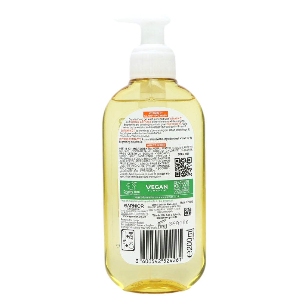Garnier Naturals Cleansing Face Wash 200ml Vitamin C
