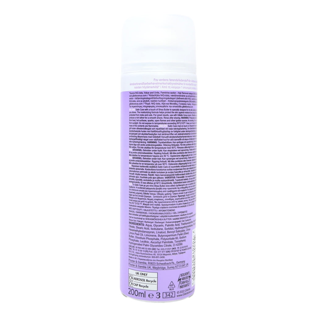 Gillette Satin Care Shave Gel 200ml Dry Skin Shea Butter