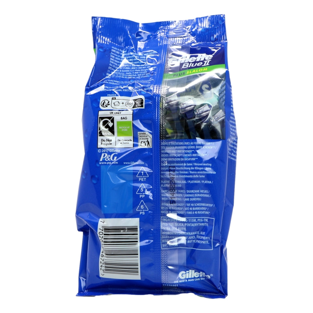 Gillette Blue II 8s Disposable Razors Plus Slalom