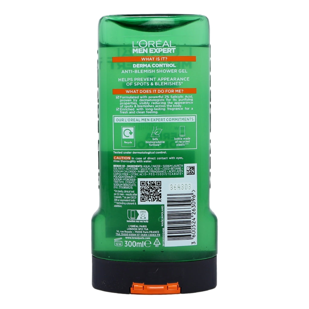 L'Oreal Men Expert Shower Gel 300ml Derma Control