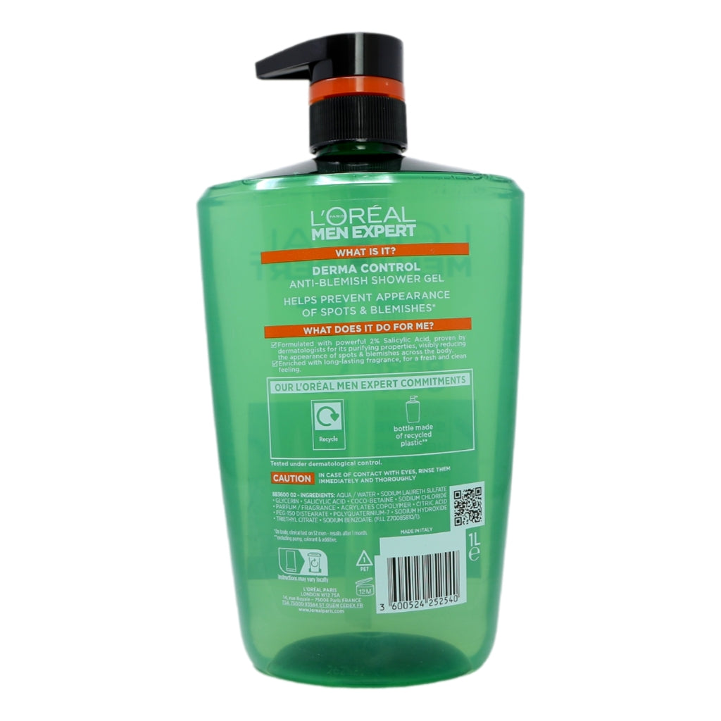 L'Oreal Men Expert Shower Gel 1L Derma Control