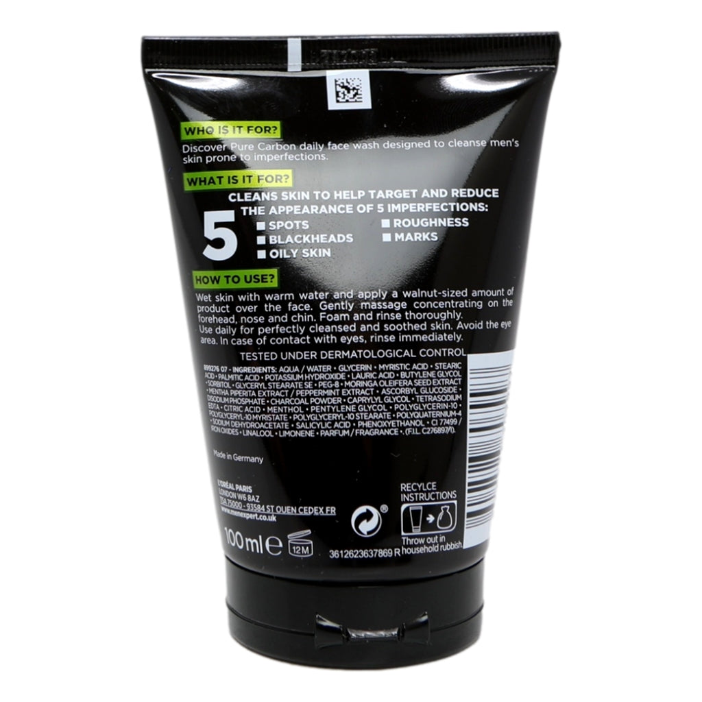 L'Oreal Men Expert Face Wash 100ml Charcoal