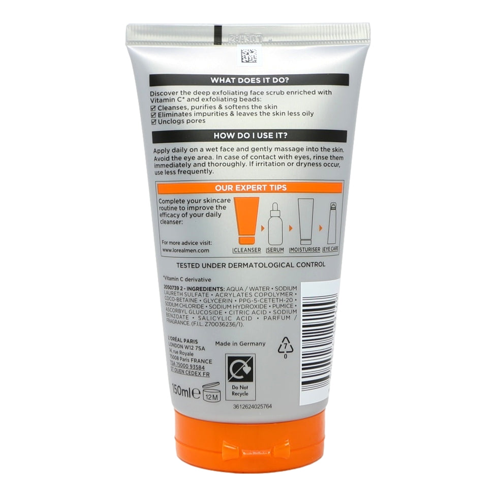 L'Oreal Men Expert Hydra Energetic 150ml Deep Exfoliating Scrub