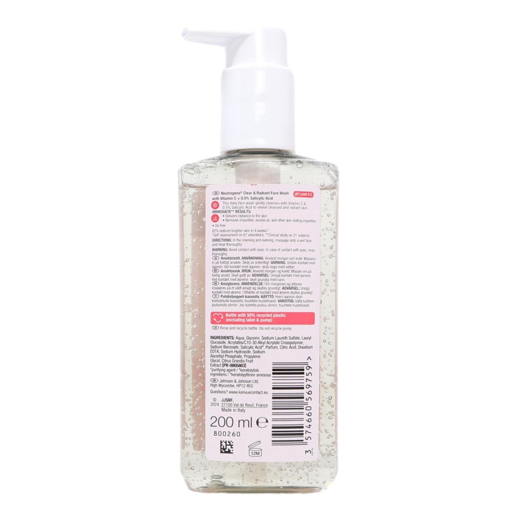 Clear bottle with pump and label on a white background