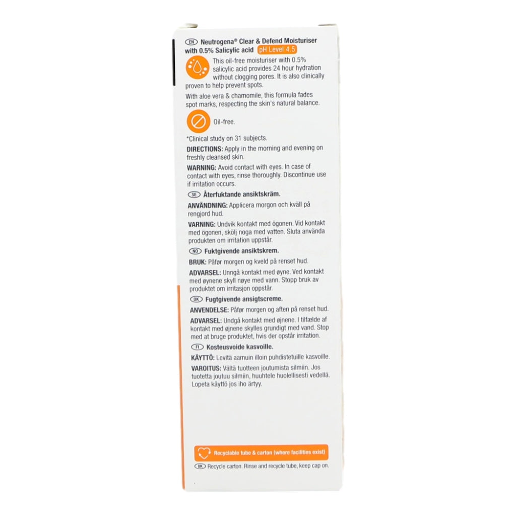 Neutrogena Clear & Defend 50ml Moisturiser Cream