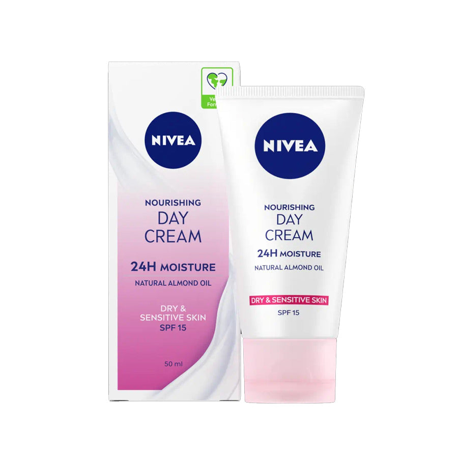 Buy Nivea Nourishing Day Cream 50ml Dry/Sensitive Spf15 online at Intamarque Wholesale – Trusted FMCG distributor