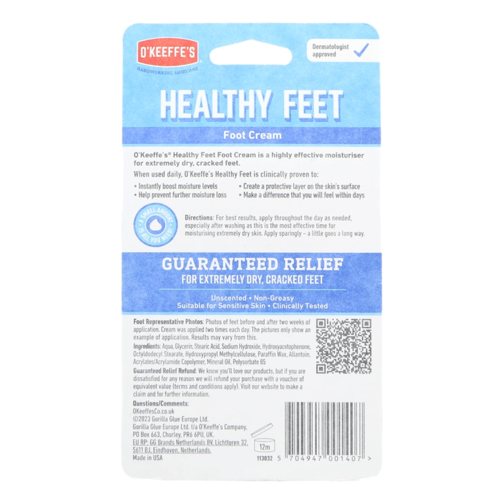 O'Keeffe's Healthy Feet Foot Cream 91g Pot