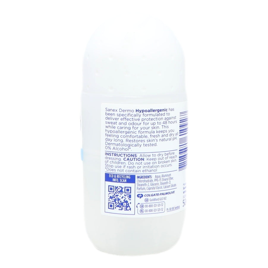 Sanex Deodorant Roll On 50ml Dermo Hypoallergenic
