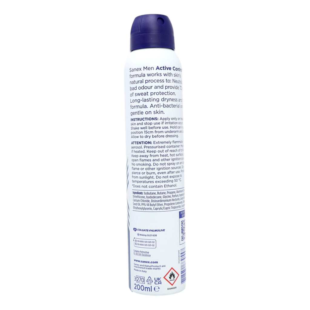 Sanex Deo Spray 200ml 72hr Men Active Control