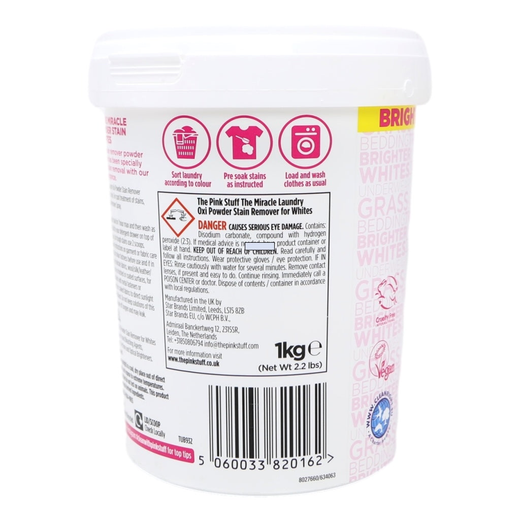 Pink Stuff Stain Remover 1kg Powder for Whites
