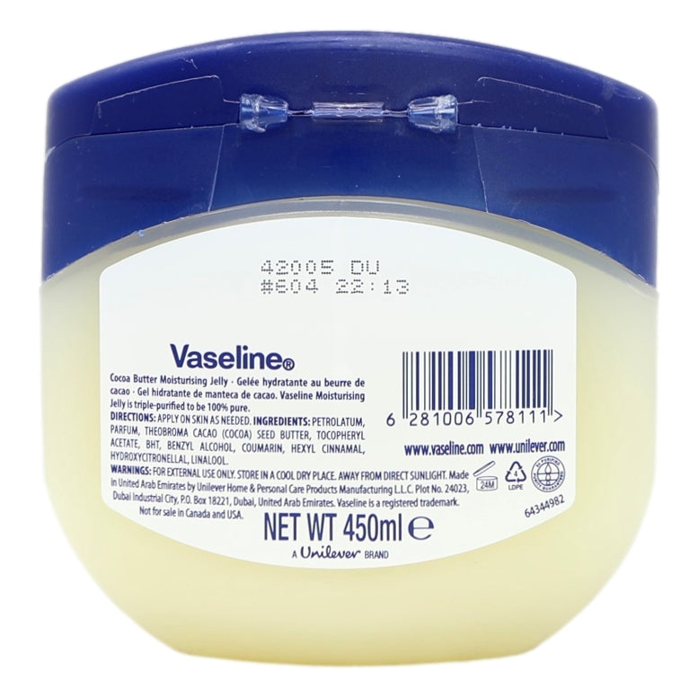 Vaseline Petroleum Jelly 450ml Cocoa Butter - Export