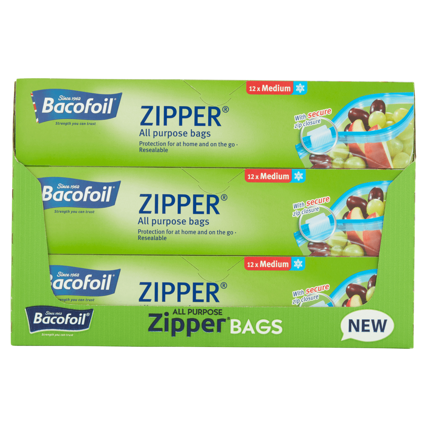 Bacofoil Zipper All Purpose Bags 12x Medium - UK Food & Drink - 5023139861118