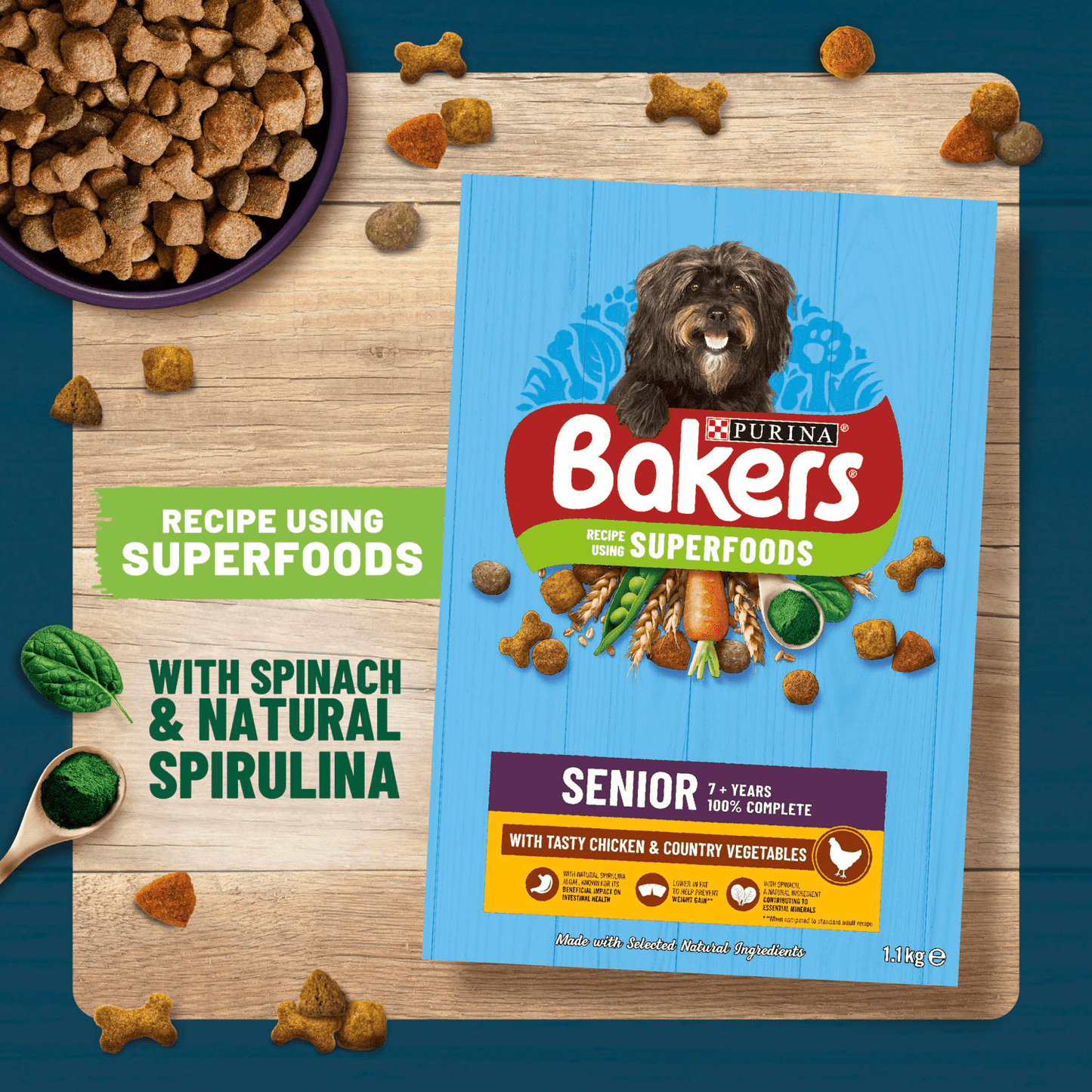 BAKERS Senior Chicken With Vegetables Dry Dog Food 1.1kg - UK Food & Drink - 7613036287715