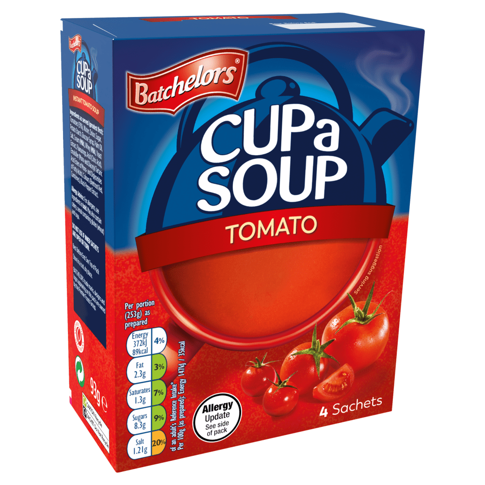 Batchelors 4 Tomato Cup a Soup Sachets 93g - UK Food & Drink - 5000354401312