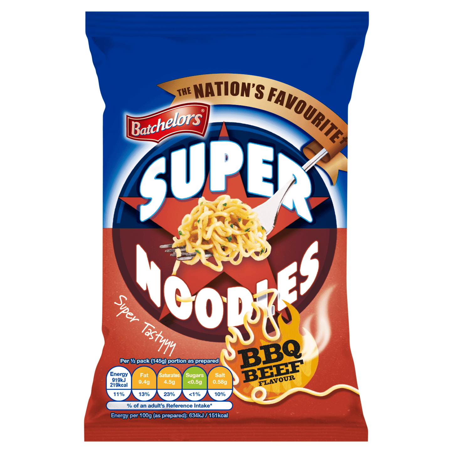 Batchelors Super Noodles BBQ Beef Flavour 90g - UK Food & Drink - 5000354405105