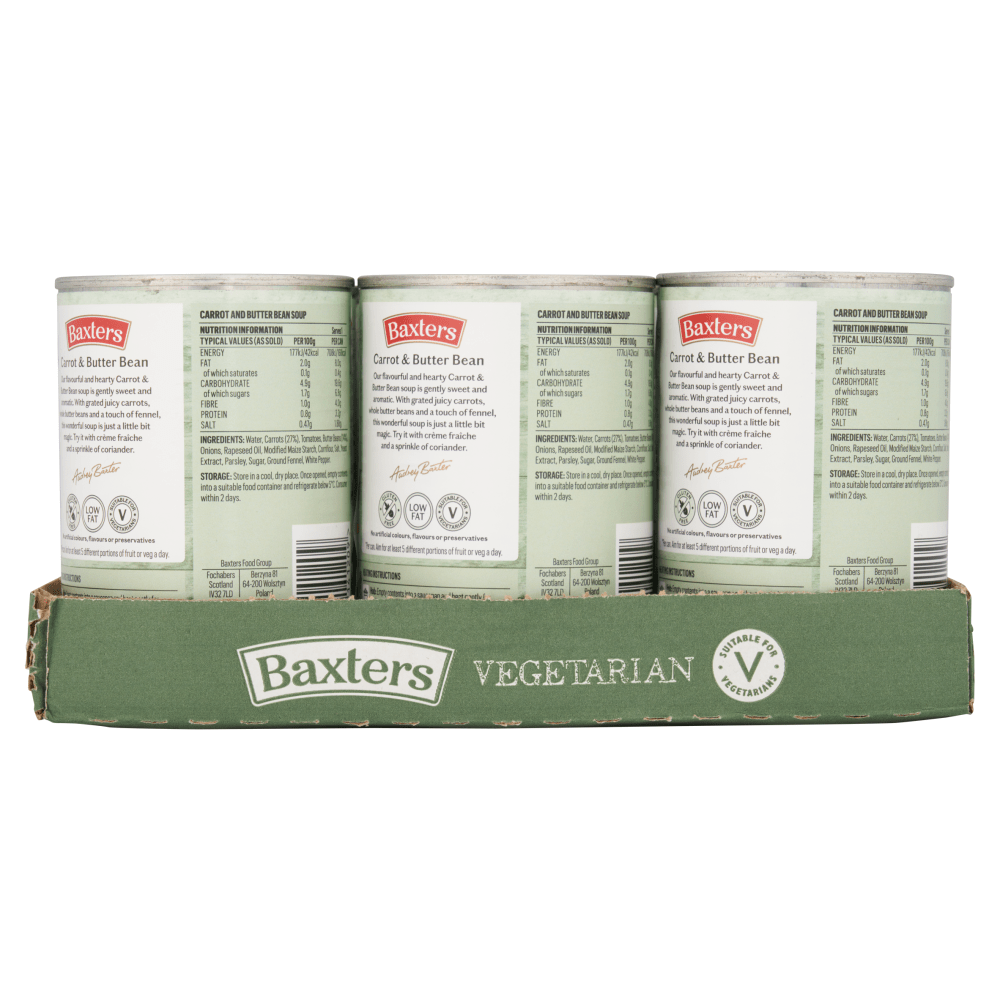 Baxters Vegetarian Carrot & Butter Bean 400g - UK Food & Drink - 5012427141209