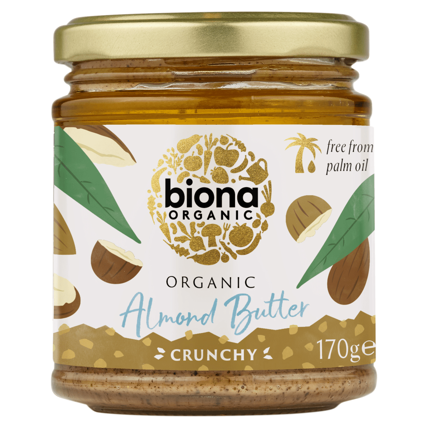 Biona Organic Almond Butter Crunchy 170g - UK Food & Drink - 5032722314856