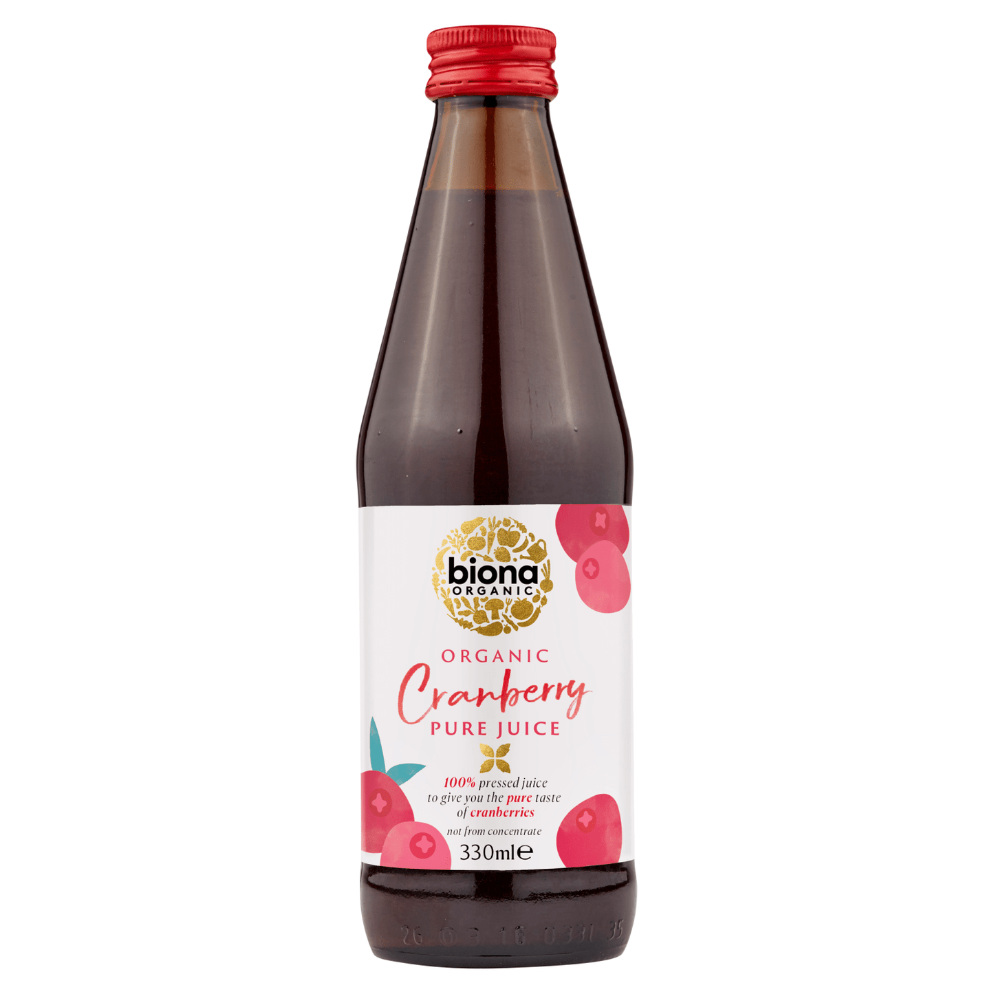 Biona Organic Cranberry Pure Juice 330ml - UK Food & Drink - 5032722305144