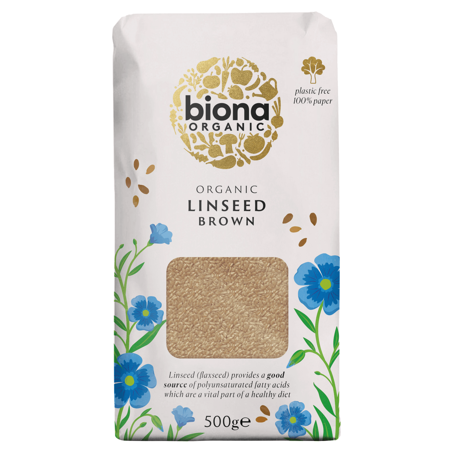 Biona Organic Linseed Brown 500g - UK Food & Drink - 5032722306950