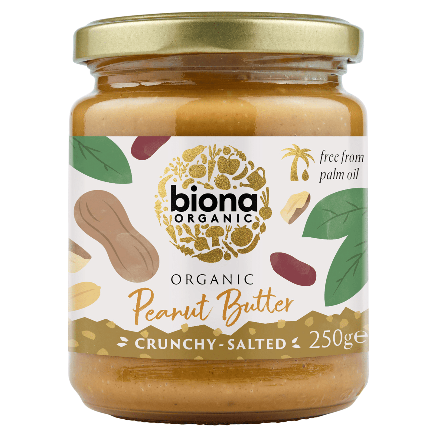 Biona Organic Peanut Butter Crunchy Salted 250g - UK Food & Drink - 5032722305816