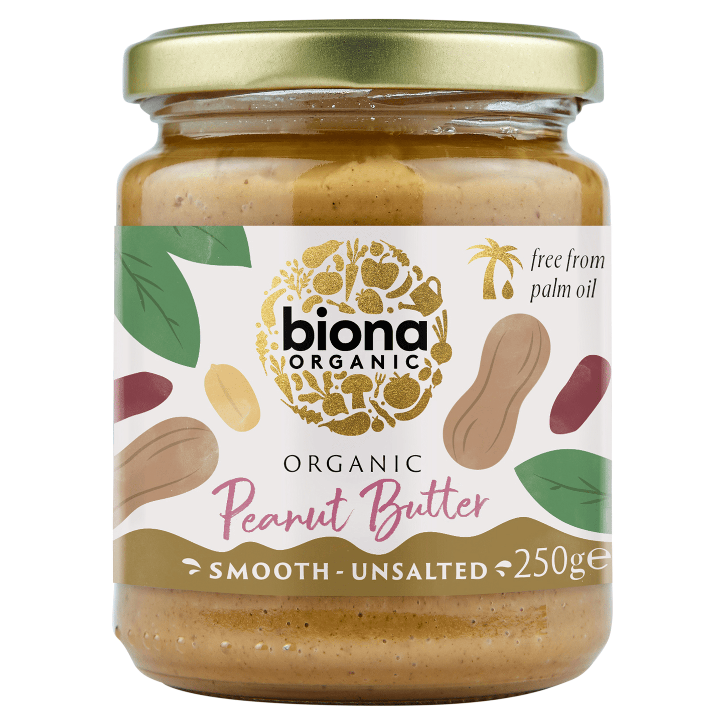 Biona Organic Peanut Butter Smooth Unsalted 250g - UK Food & Drink - 5032722305823
