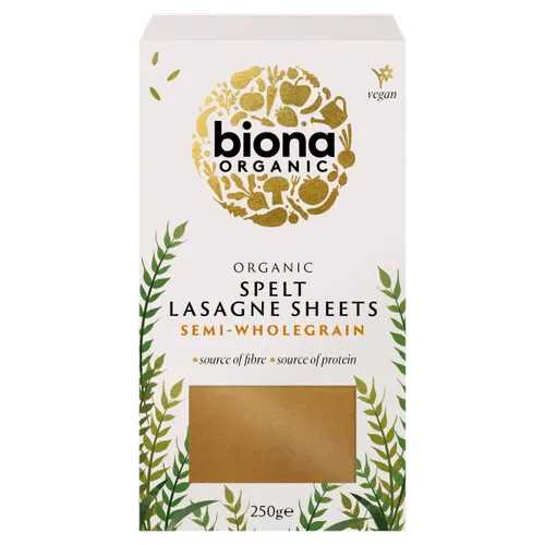 Biona Spelt Lasagne (Semi - Wholegrain) Organic - UK Food & Drink - 5032722318793