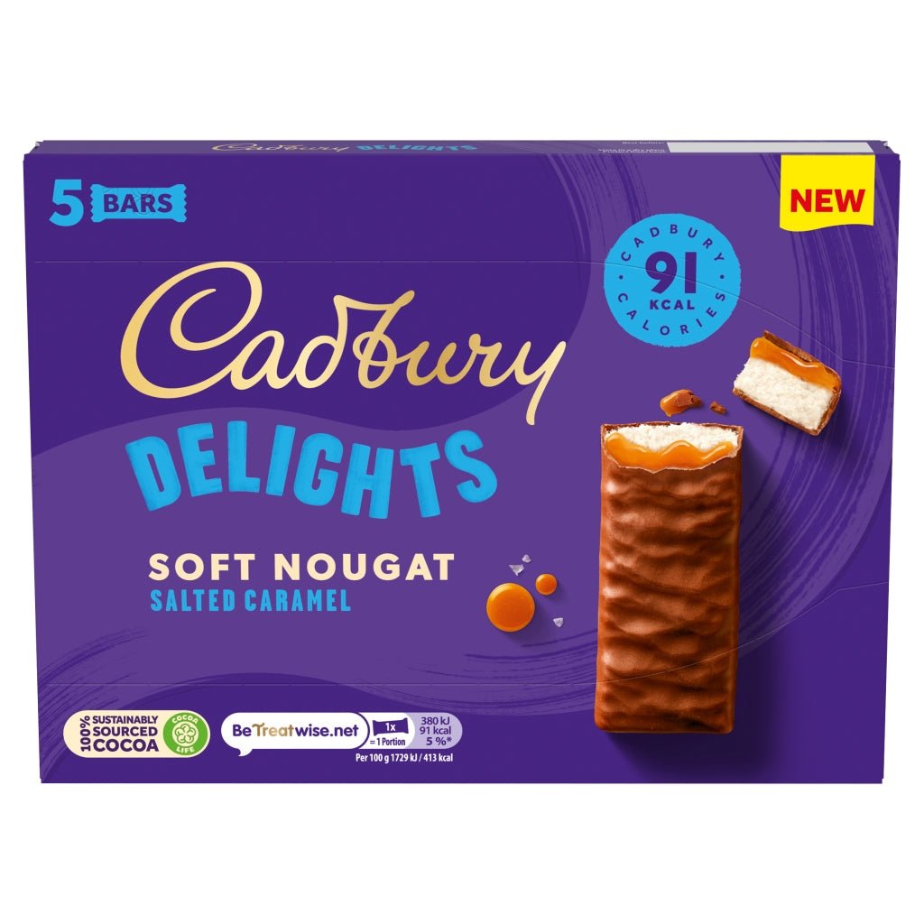 Cadbury Delights Nougat Salted Caramel 5 Pack 110G - UK Food & Drink - 7622201700416