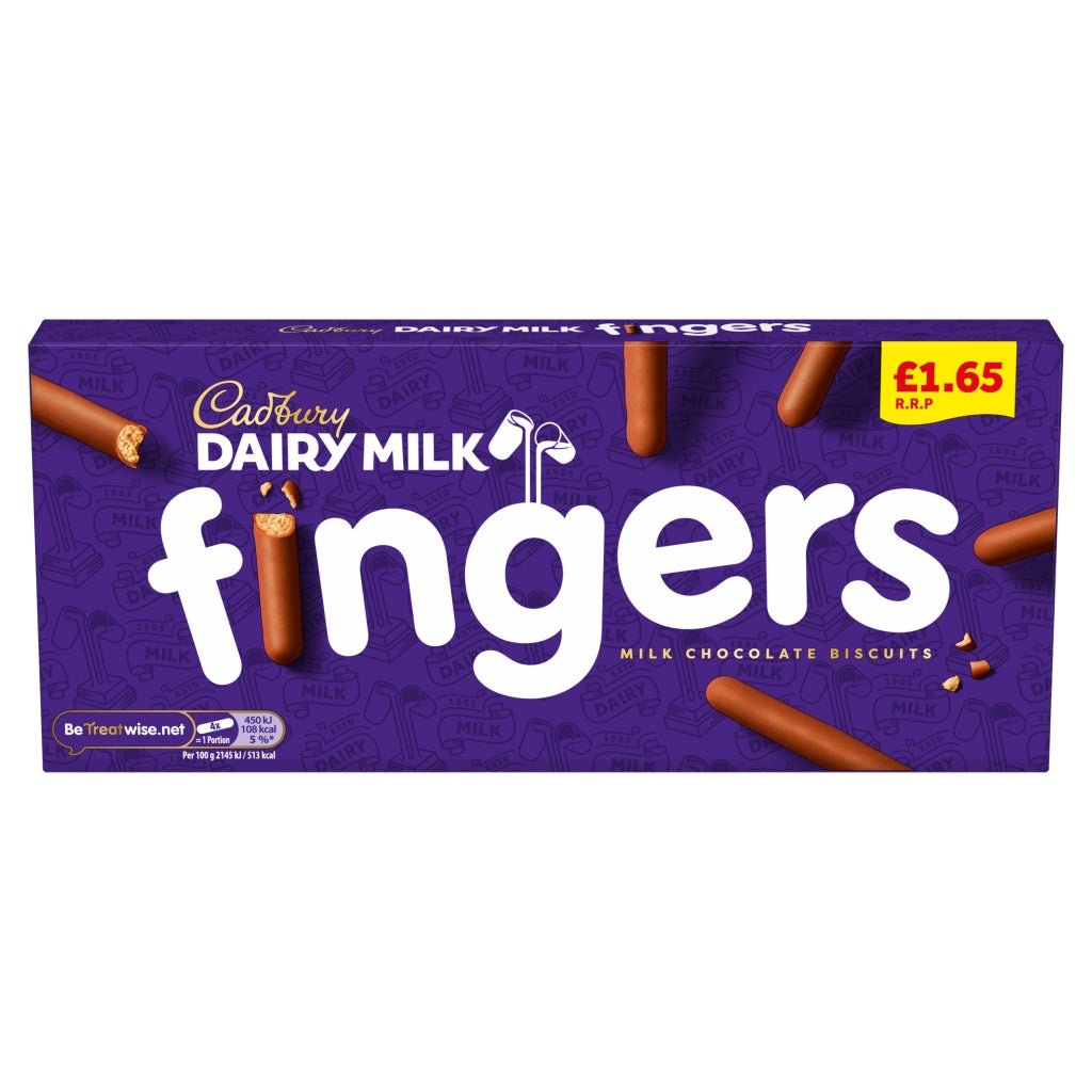 Cadbury Milk Chocolate Fingers Pm 1.65 114G - UK Food & Drink - 7622202245442