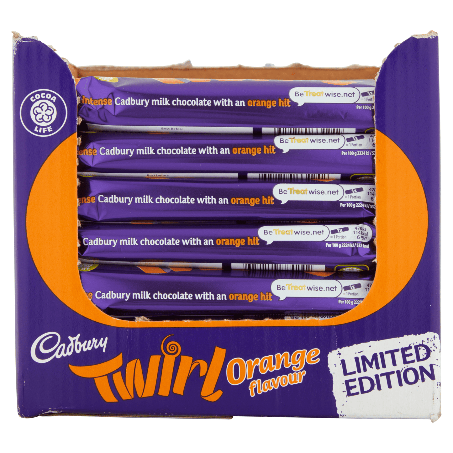 Cadbury Twirl Orange Chocolate Bar 43g - UK Food & Drink - 7622210664242