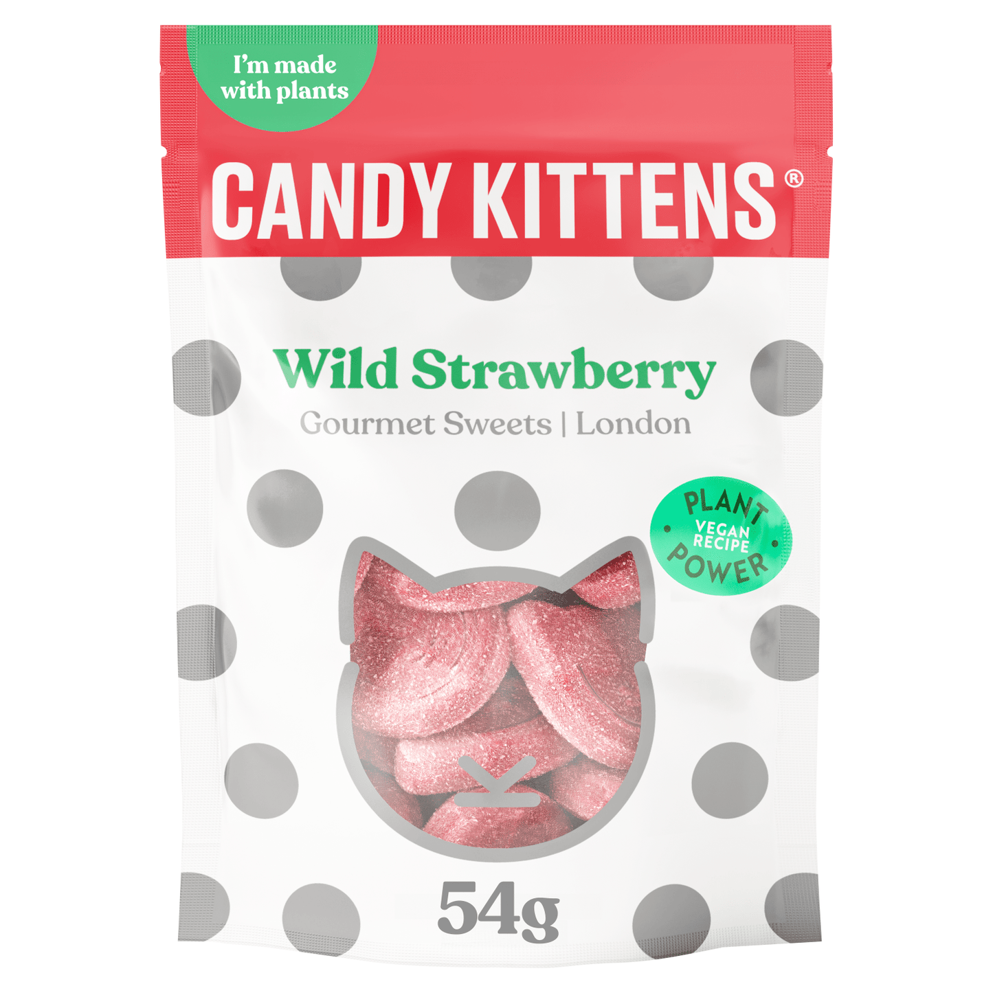 Candy Kittens Wild Strawberry Gourmet Sweets 54g - UK Food & Drink - 5060384262727
