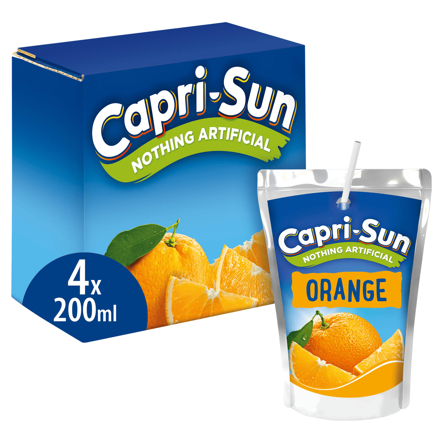 Capri - Sun Nothing Artificial Orange 4 x 200ml - UK Food & Drink - 5449000008442
