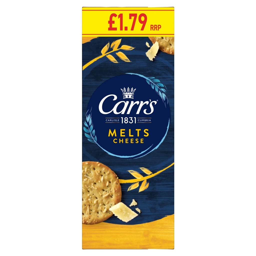 Carrs Crackers Cheese Melts Pm 1.79 150G - UK Food & Drink - 5000168003948