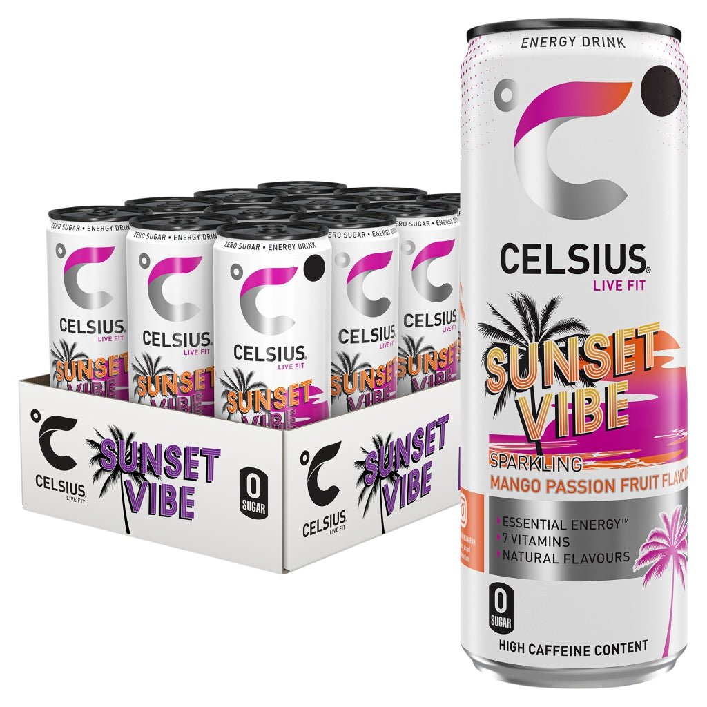 Celsius Live Fit Sunset Vibe Mango Passionfruit 355ml - UK Food & Drink - 6430056289809