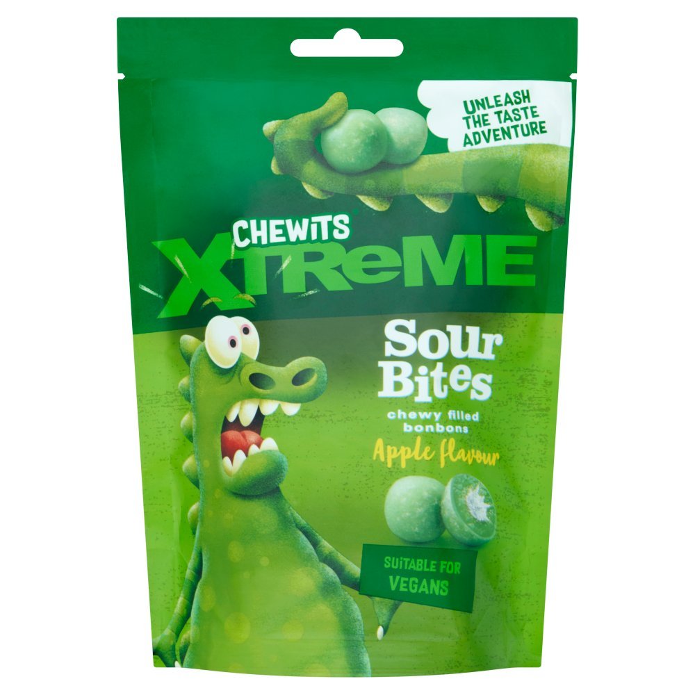 Chewits Xtreme Apple Flavour Sour Bites 115g - UK Food & Drink - 5060072652250