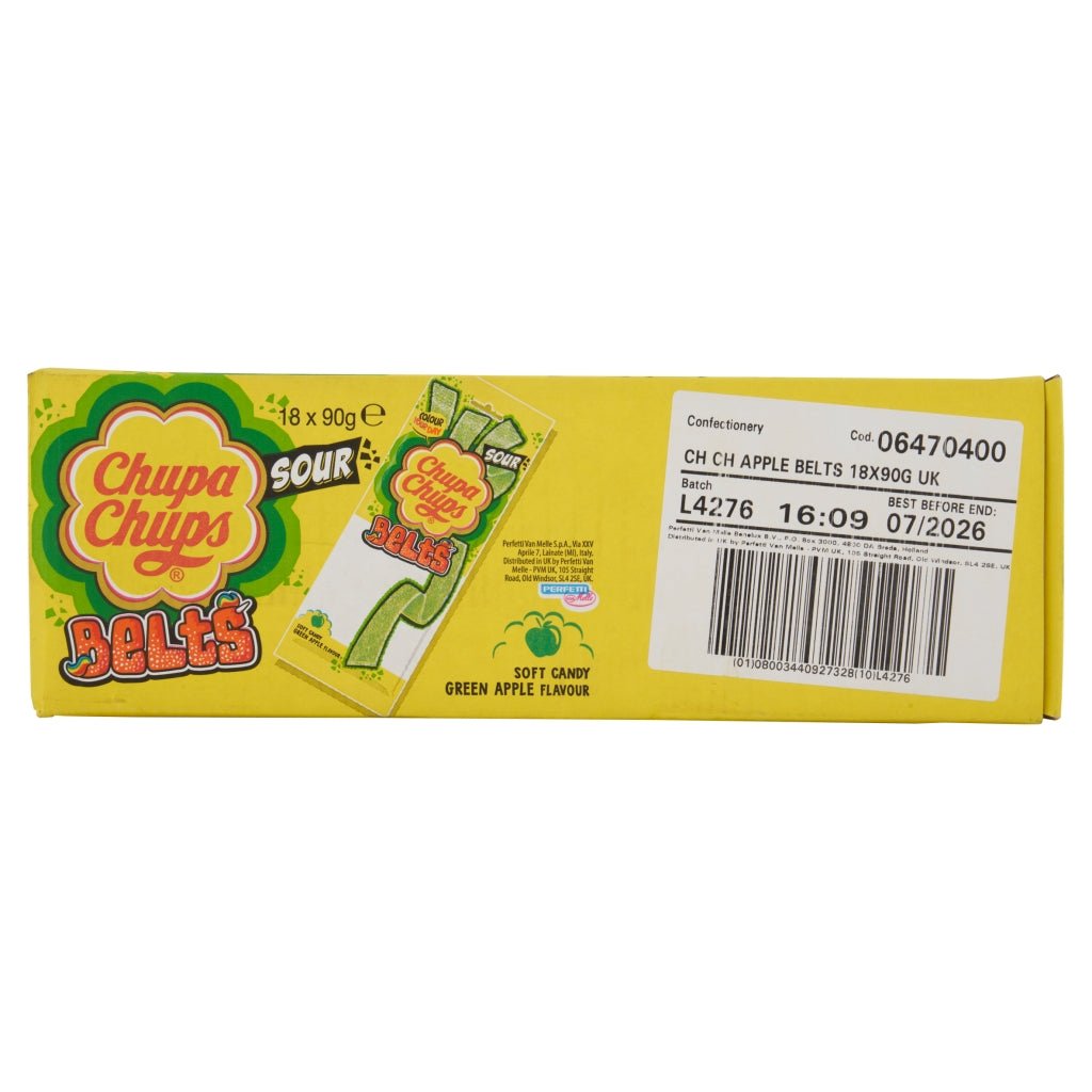Chups Chups Apple Sour Belts - UK Food & Drink - 8003440927335