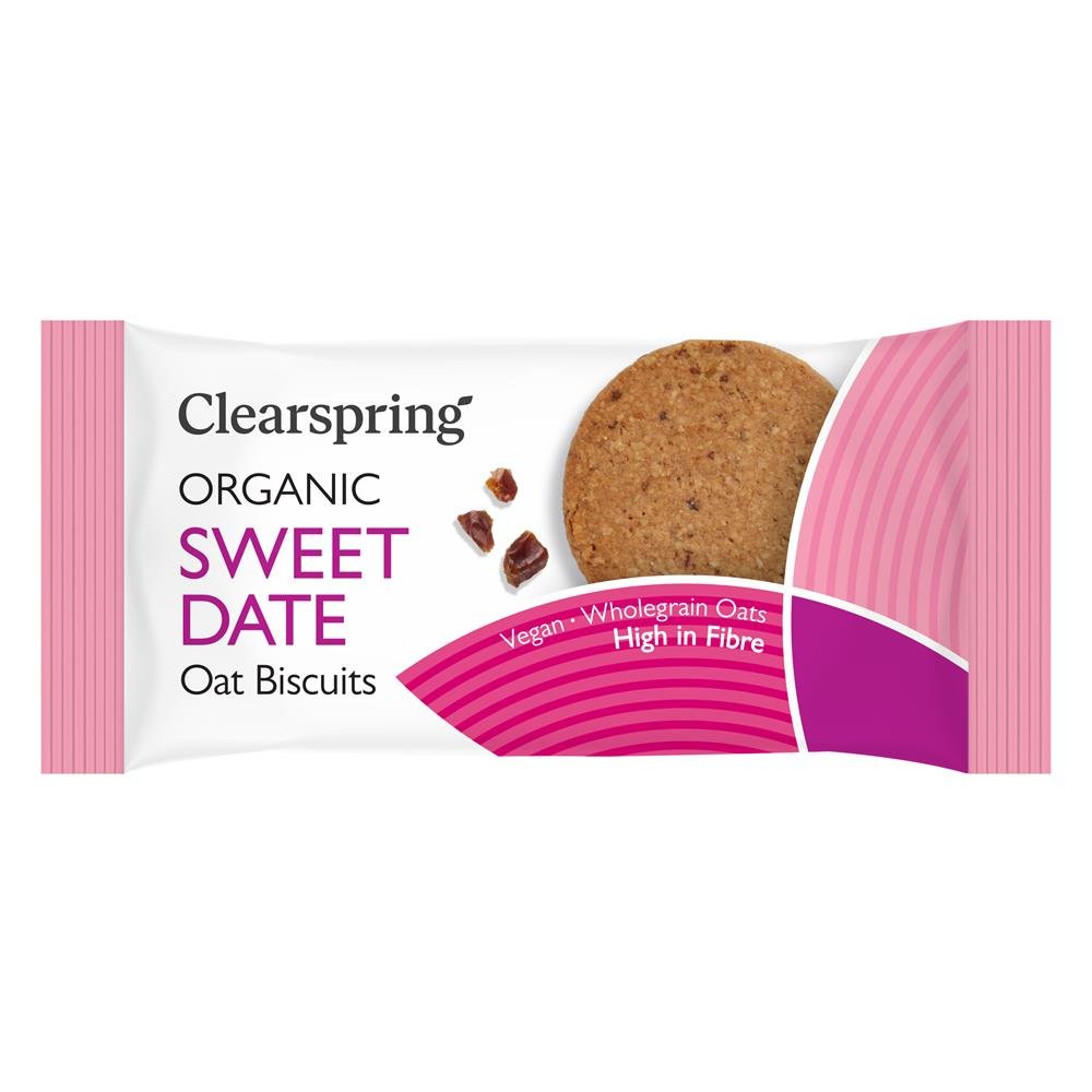 Clearsprings Organic Oat Biscuits - Sweet Date 40G - UK Food & Drink - 5021554005674