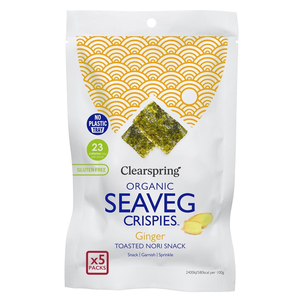 Clearsprings Organic Seaveg Crispies Multipack - Ginger (5X4G) - UK Food & Drink - 5021554005377